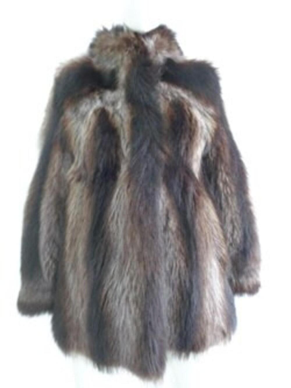 Showroom New Natural Raccoon Fur Coat Jacket Women Woman Size 2-4 Petite